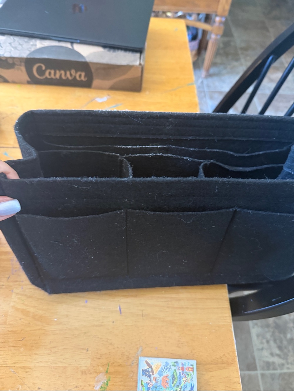Black Felt Purse Insert Organizer for The Tote Bag